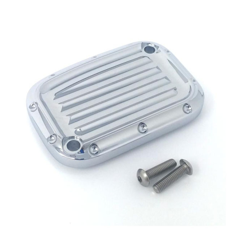 COVINGTONS HANDLEBAR MASTER CYLINDER COVER, CHROME DIMPLED FRONT BRAKE 572230