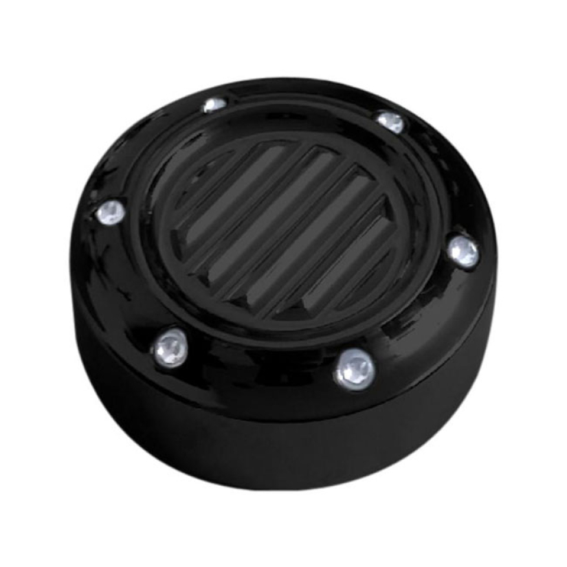COVINGTONS, DIPSTICK COVER. DIMPLED BLACK CNC MACHINED BILLET ALUMINUM 572237