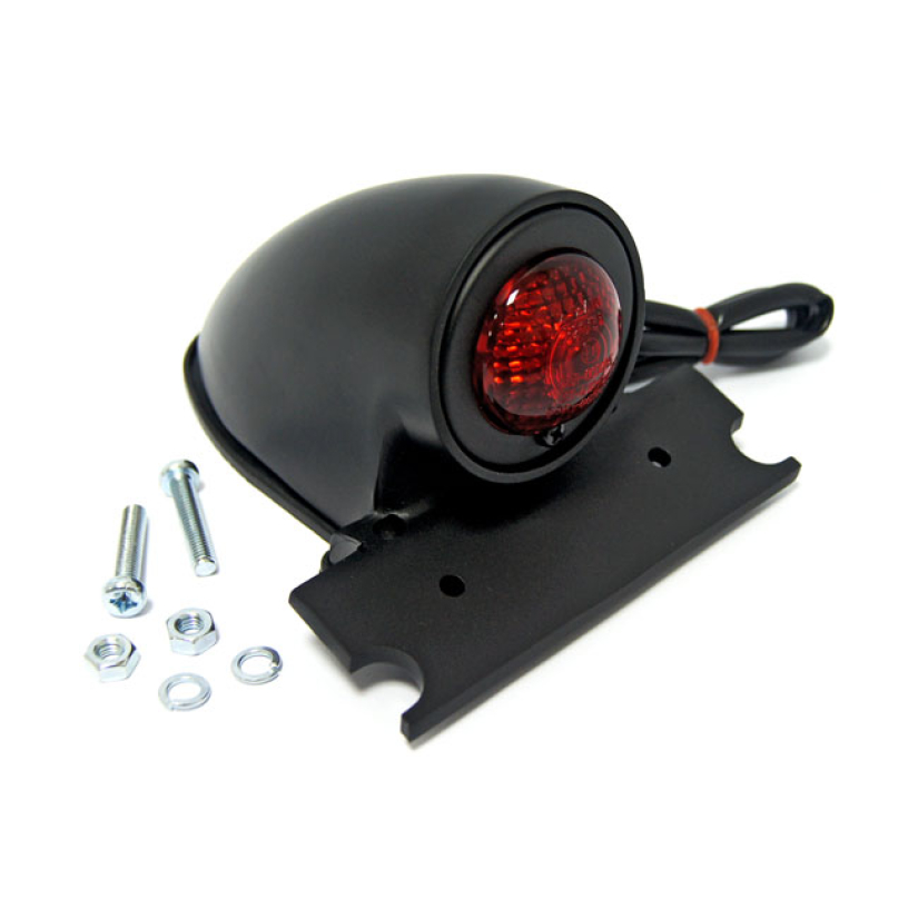 SPARTO TAILLIGHT. BLACK - BLACK ALUMINUM HOUSING  - RED LENS  - ECE AP 572251