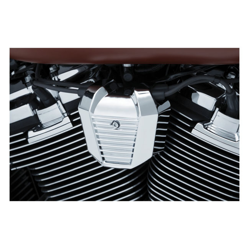 KURYAKYN, PRECISION COIL COVER. CHROME CHROME PLATED. SCULPTED ALUMINU 572786