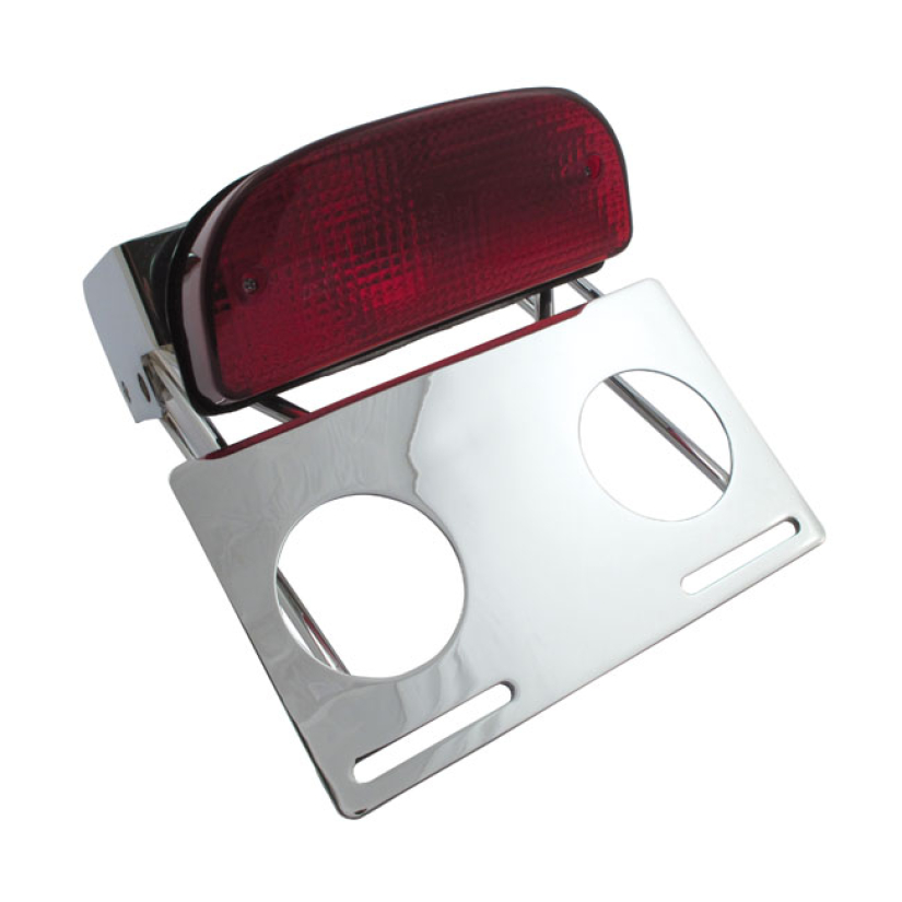 CUSTOM FAT BOB TAILLIGHT KIT. CHROME RED LENS; ECE APPROVED. INCLUDES 573415