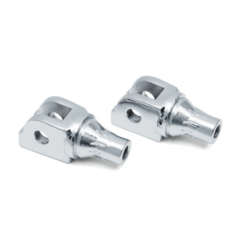 KURYAKYN, TAPERED FRONT FOOTPEG ADAPTER. CHROME CHROME; FRONT 18-24 SO 574101