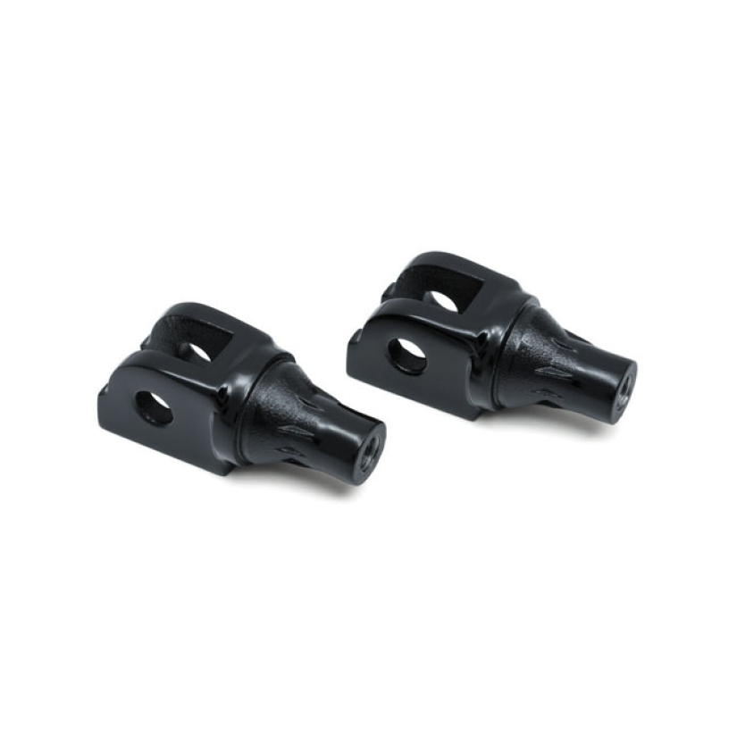 KURYAKYN, TAPERED FRONT FOOTPEG ADAPTER. GLOSS BLACK BLACK; FRONT 18-2 574102