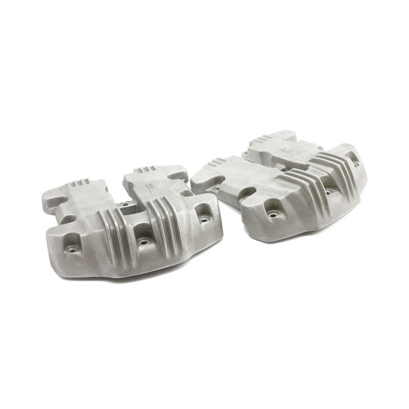 EMD, ''RIBBED STYLE'' ROCKER COVER SET. RAW RAW ALUMINUM FINISH. CAREF 574263