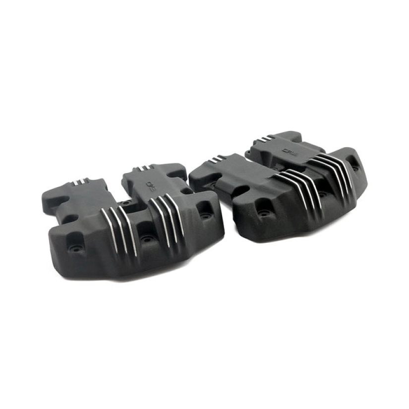 EMD, ''RIBBED STYLE'' ROCKER COVER SET. BLACK CUT BLACK CUT FINISH. CA 574266