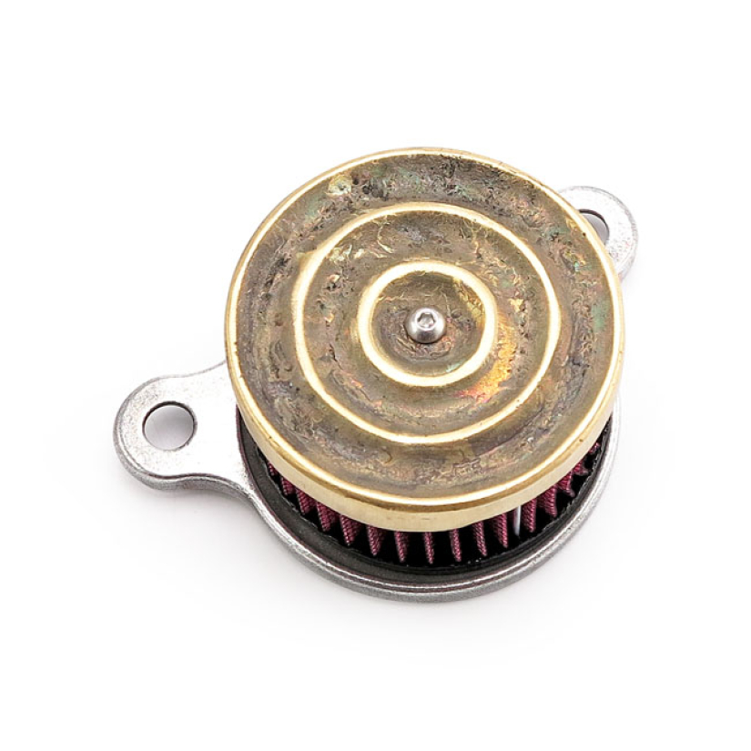 WANNABE CHOPPERS, WANNASUCKER ''WAVE'' AIR CLEANER. BRASS BRASS. ''WAV 574524