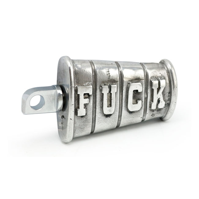 WANNABE CHOPPERS, KICKER PEDAL ''FUCK''. CAST ALUMINUM SAND-CAST AND I 574574