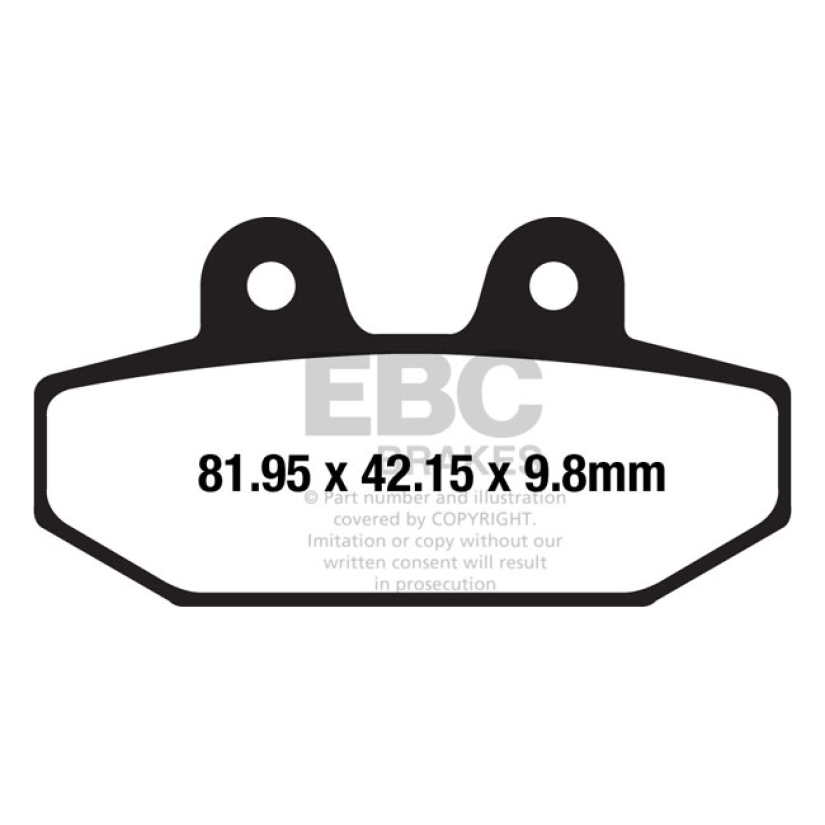 EBC, BRAKE PADS. V-PAD SEMI SINTERED COPPER SEMI-SINTERED COPPER BRAKE 576035