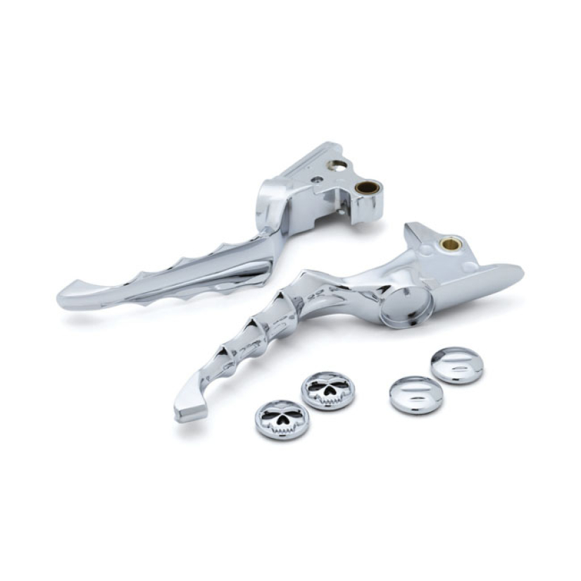 KURYAKYN, ZOMBIE LEVERS. CHROME COMFORTABLE AND ERGONOMIC SHORT REACH 576878