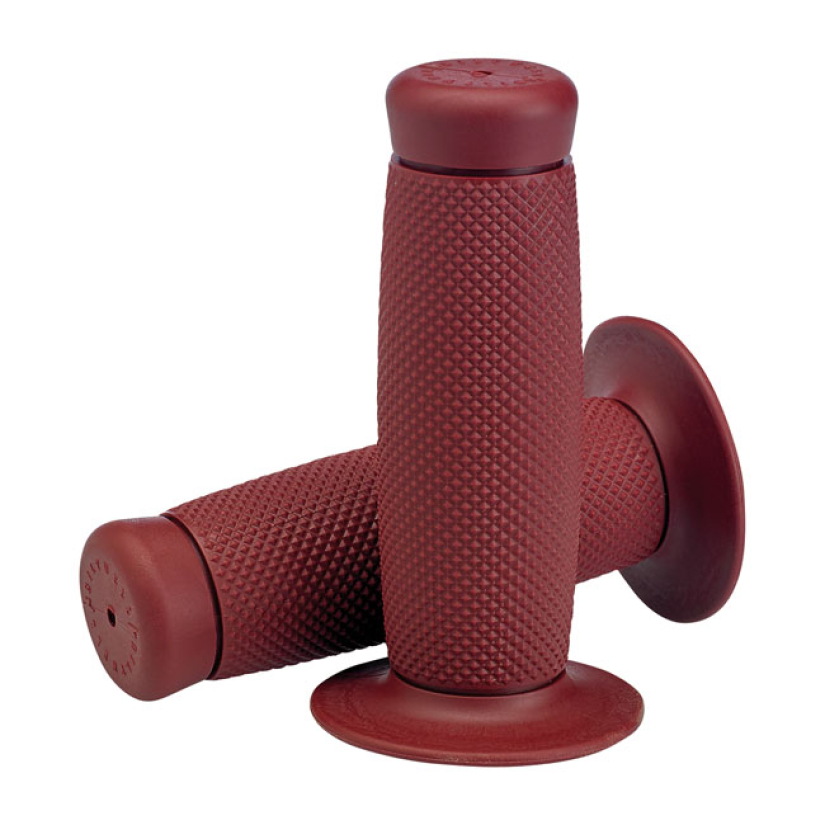 BILTWELL 1" TPV GRIPS RENEGADE OXBLOOD A TPV RUBBER GRIP SET; MANUFACT 578552
