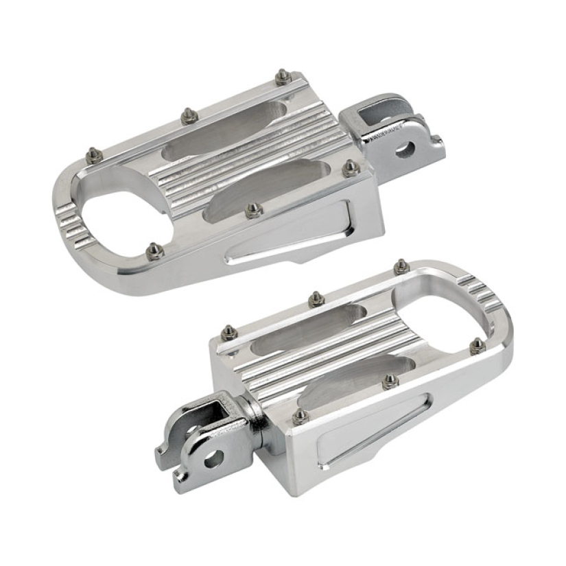 BILTWELL PUNISHER XL RIDER FOOTPEGS POLISHED LARGE. POLISHED. CNC MACH 580388