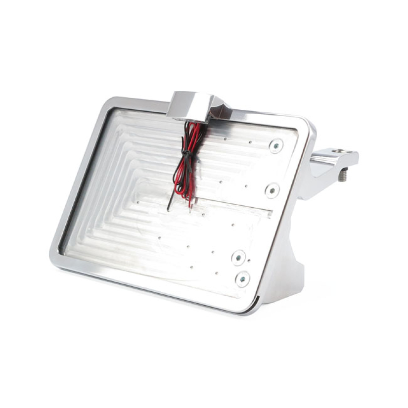 CPV, ''SLIDE-IN'' LICENSE PLATE BRACKET. SIDE MOUNT, POLISHED POLISHED 580411