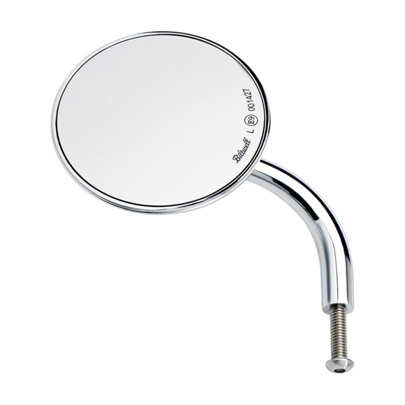BILTWELL UTILITY ROUND MIRROR SHORT STEM CHROME ECE APPR. 586413