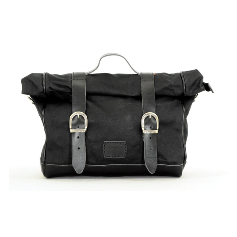 LONGRIDE, ''OLD CHOPPER'' WAXED COTTON SADDLEBAG. BLACK SMALL. MADE FR 588741