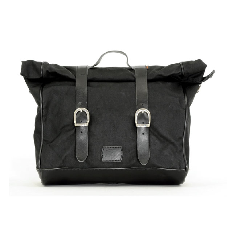 LONGRIDE, ''OLD CHOPPER'' WAXED COTTON SADDLEBAG. BLACK LARGE. MADE FR 588742