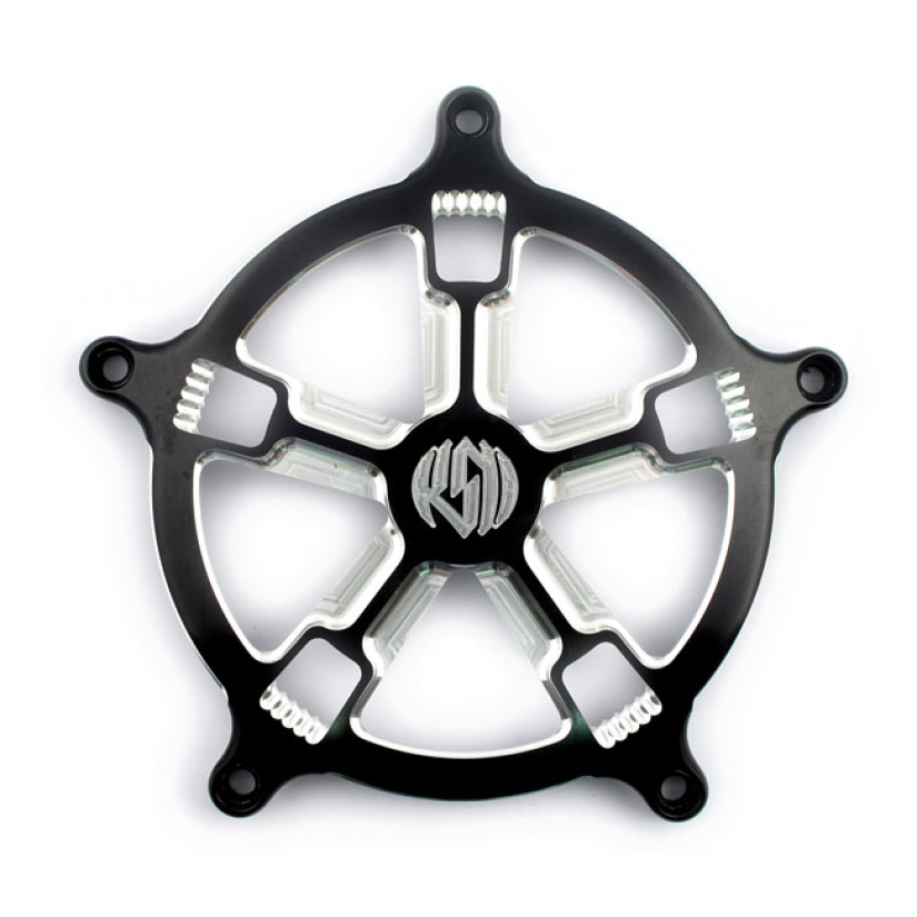RSD, VENTURI AIR CLEANER FACE PLATE. 'TURBO', BLACK CC 589205