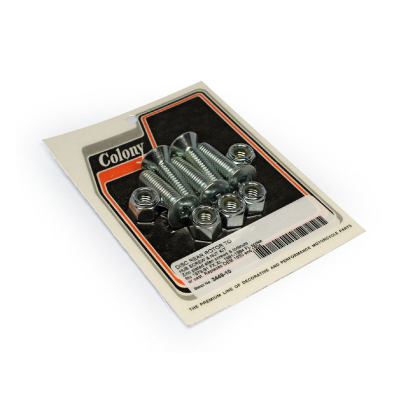 COLONY, REAR BRAKE ROTOR BOLT KIT. ZINC 590326