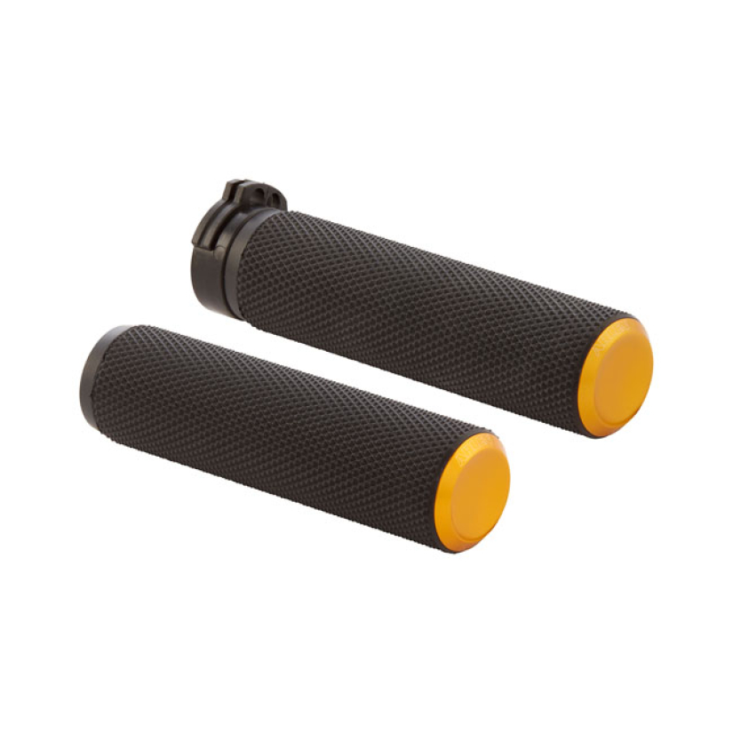 ARLEN NESS, KNURLED FUSION RUBBER GRIPS GOLD GOLD ANODIZED. WITH PLAIN 590407