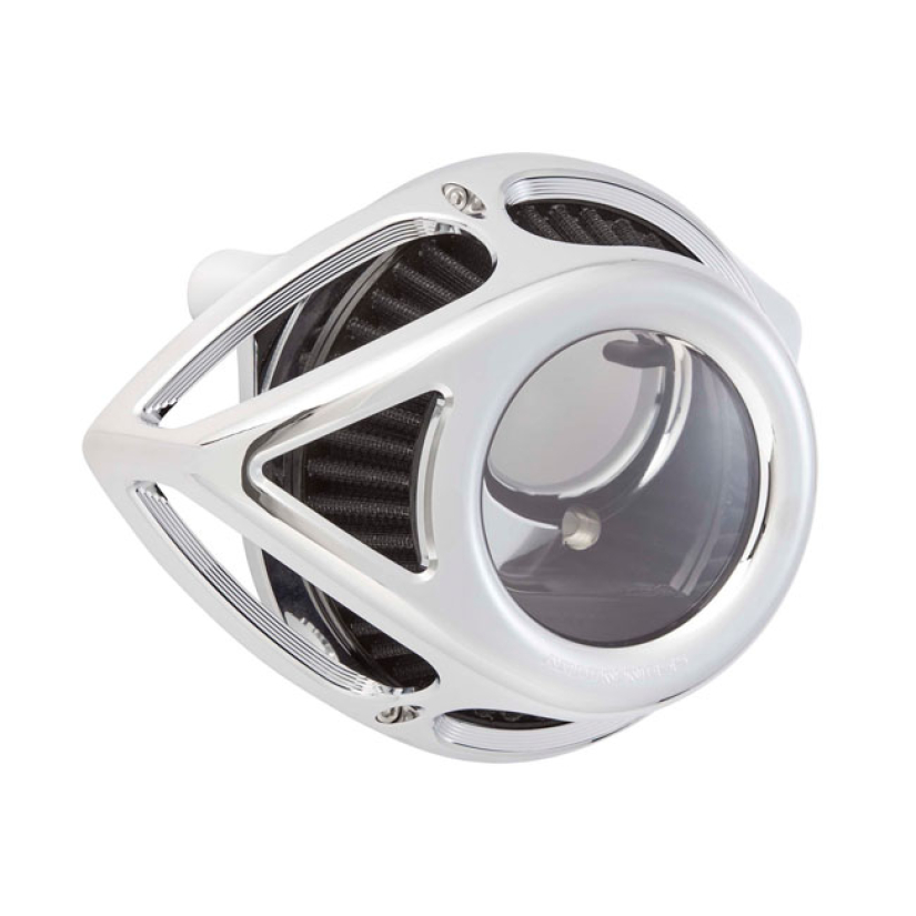 ARLEN NESS, CLEAR TEAR AIR CLEANER ASSEMBLY. CHROME CHROME PLATED. THE 590458