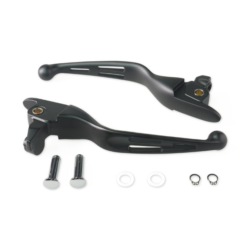 HANDLEBAR LEVER KIT, 3-SLOT WIDE BLADE. BLACK 592656