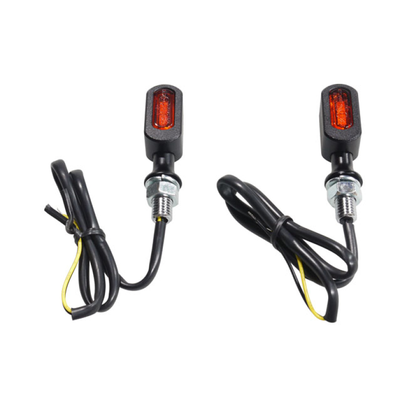 FASTLINE, LED TURN SIGNAL SET. BLACK, AMBER LENS MINI TURN SIGNALS WIT 597579