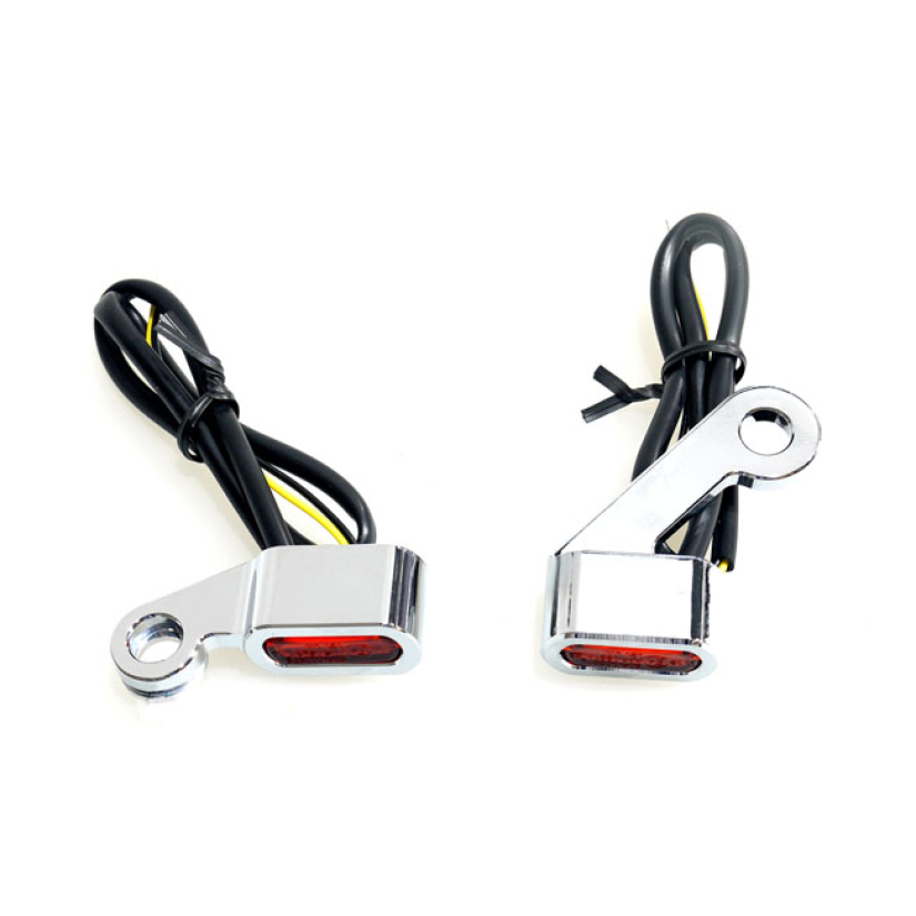 FASTLINE, BELOW BAR LED TURN SIGNAL SET. CHROME, AMBER LENS CHROME. AM 597589