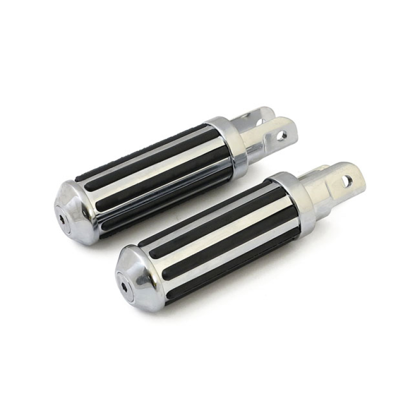 RAIL FOOT PEGS SMALL DIAMETER. CHROME W/RUBBER INLAYS THE RAIL FOOTPEG 599082