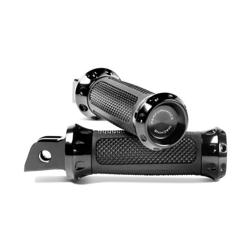PERFORMANCE MACHINE, OVERDRIVE RIDER FOOTPEGS. BLACK 599217