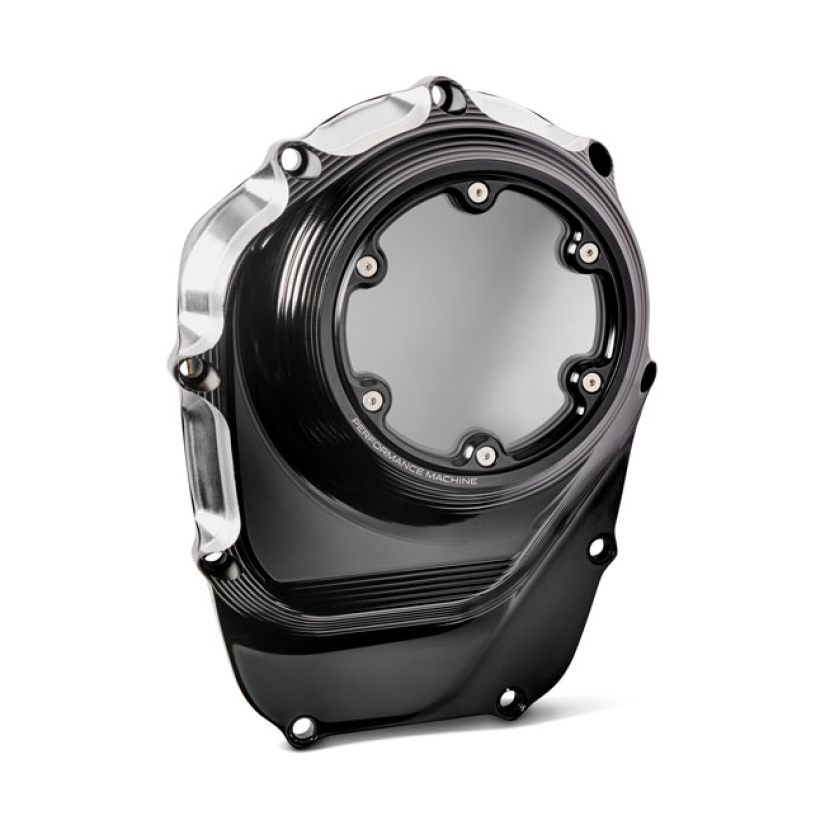 PM, CAM COVER VISION. CONTRAST CUT BLACK ANODIZED CONTRAST CUT MACHINE 599352