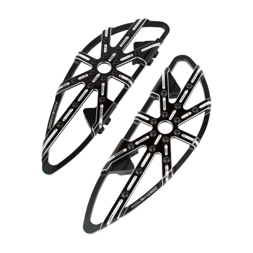 ARLEN NESS, M8 SOFTAIL 10-GAUGE RIDER FLOORBOARDS. BLACK BLACK ANODIZE 599460