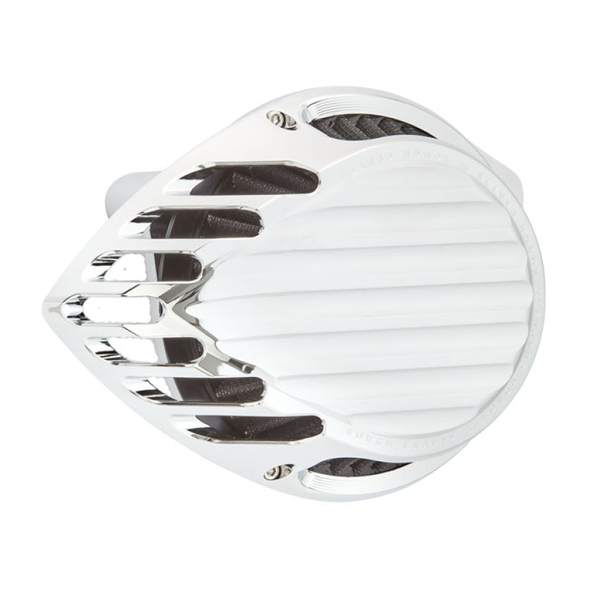 ROUGH CRAFTS, TEARDROP FINNED AIR CLEANER ASSEMBLY. CHROME A CONTEMPOR 599480