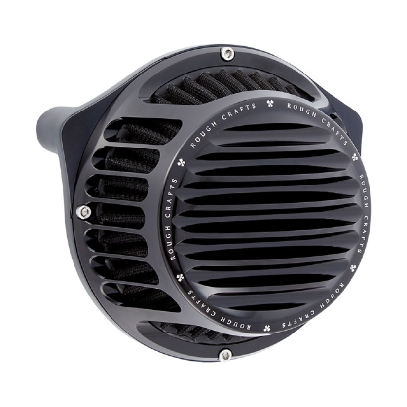 ROUGH CRAFTS, ROUND FINNED AIR CLEANER ASSEMBLY. ALL BLACK A CONTEMPOR 599484