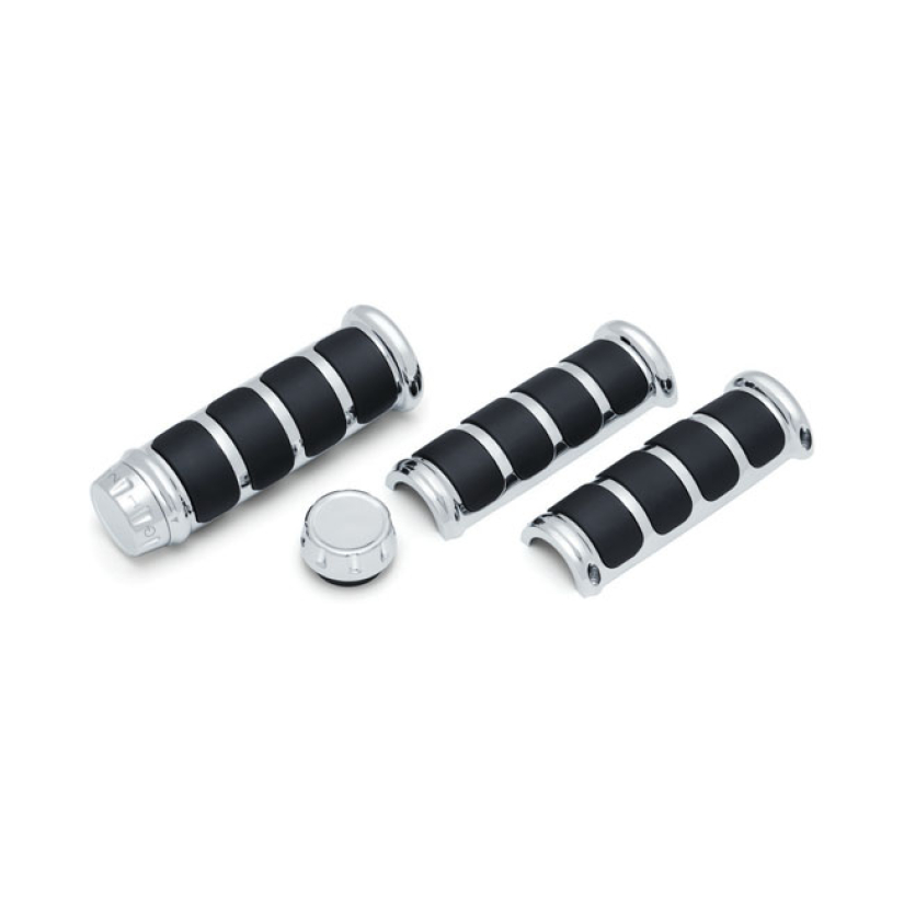 KURYAKYN, ISO GRIP COVERS FOR OEM HEATED GRIPS. CHROME CHROME. ANOTHER 599595
