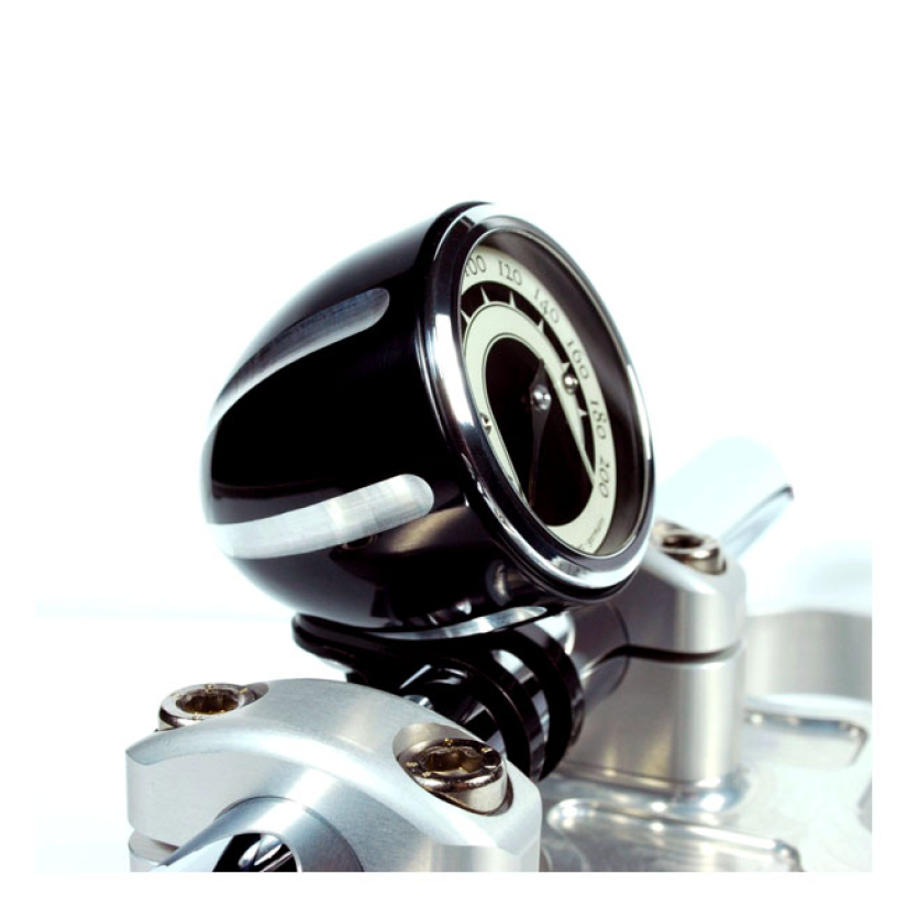 MOTOGADGET, TINY MOUNT CUP ''GROOVED'' 22MM. BLACK CC BLACK ANODIZED C 830110