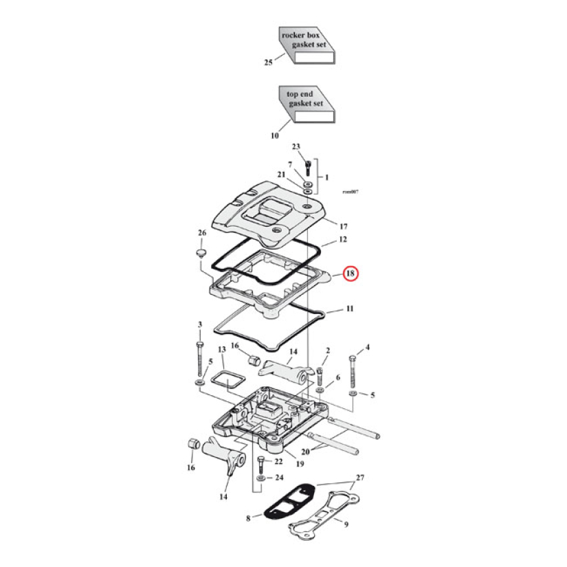 ROCKER COVER, SPACER. CHROME 900234