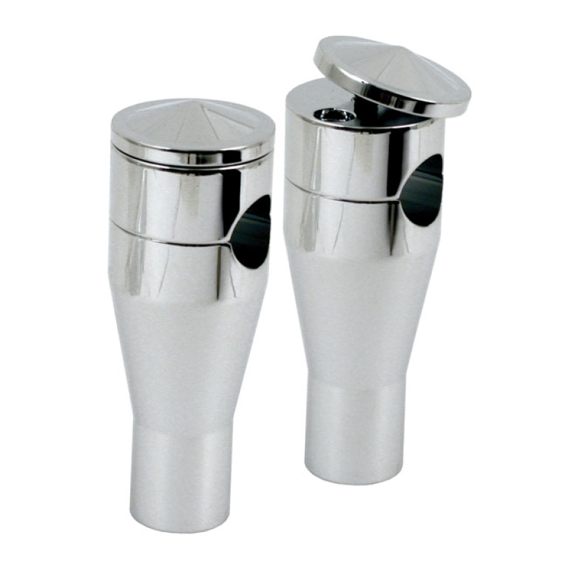 TWIST-TOP PANHEAD STYLE RISERS. CHROME, 4" RISE CHROMED ALUMINUM LIGHT 900346