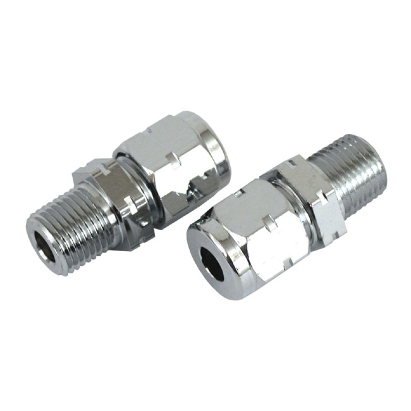 ROCKER BOX OIL LINE FITTING & SEAL KIT CHROME PLATED. INCLUDES SEALS. 900817