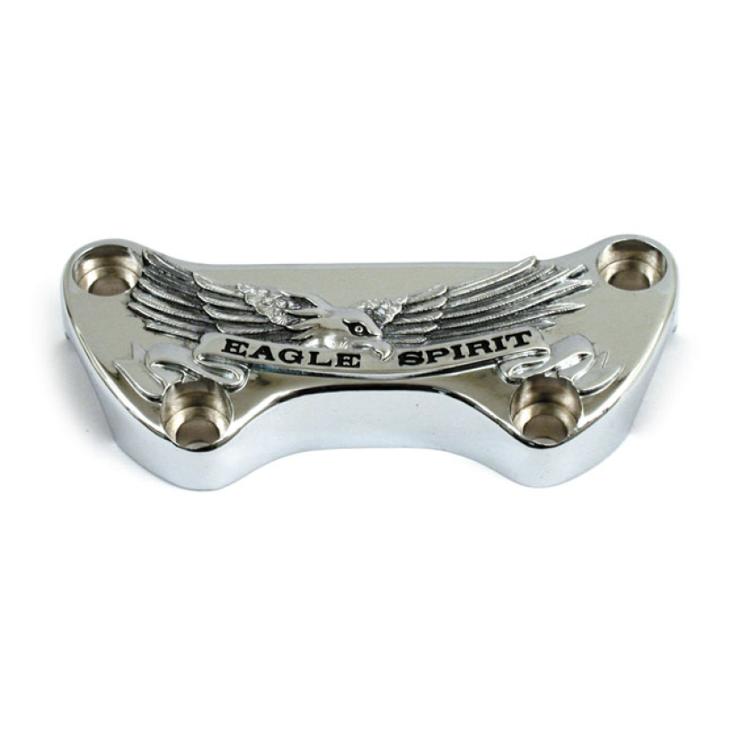 HANDLEBAR TOP CLAMP, WITHOUT SKIRT CHROME; EAGLE SPIRIT.  FITS OEM STY 900890