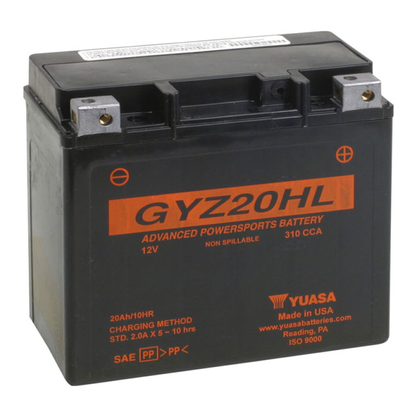 YUASA, GYZ SERIES AGM BATTERY GYZ20HL 12V; 20AH; 320CCA. THE MOST POWE 901061