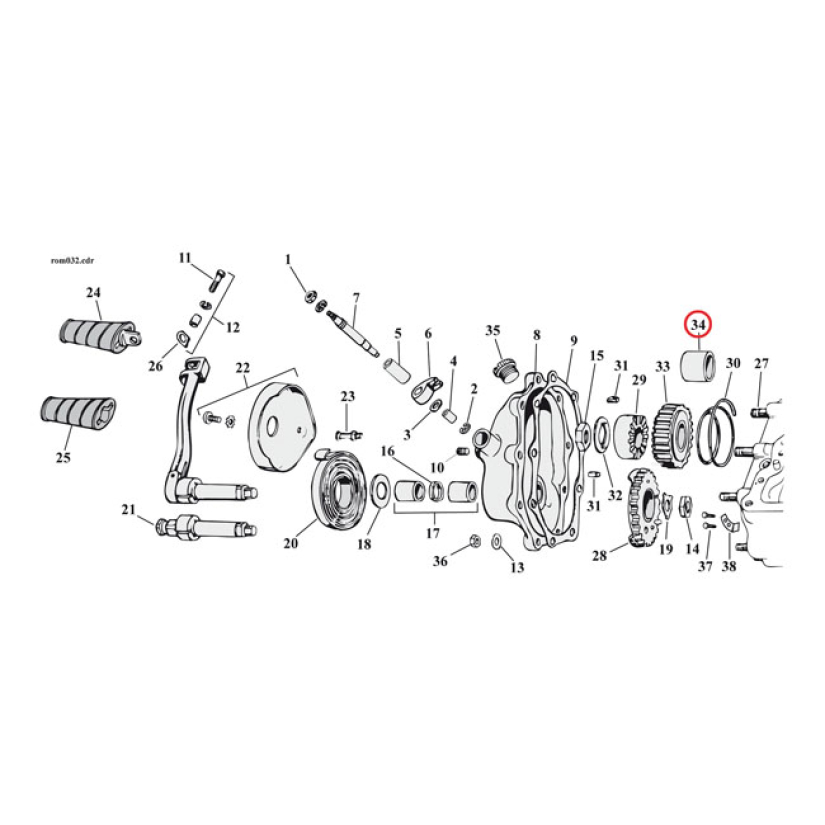 KICKSIRATTAAN PUSLA (PÄÄAKSELILLE) BT 50-85 -0BUSHING, KICKSTART GEAR 901365