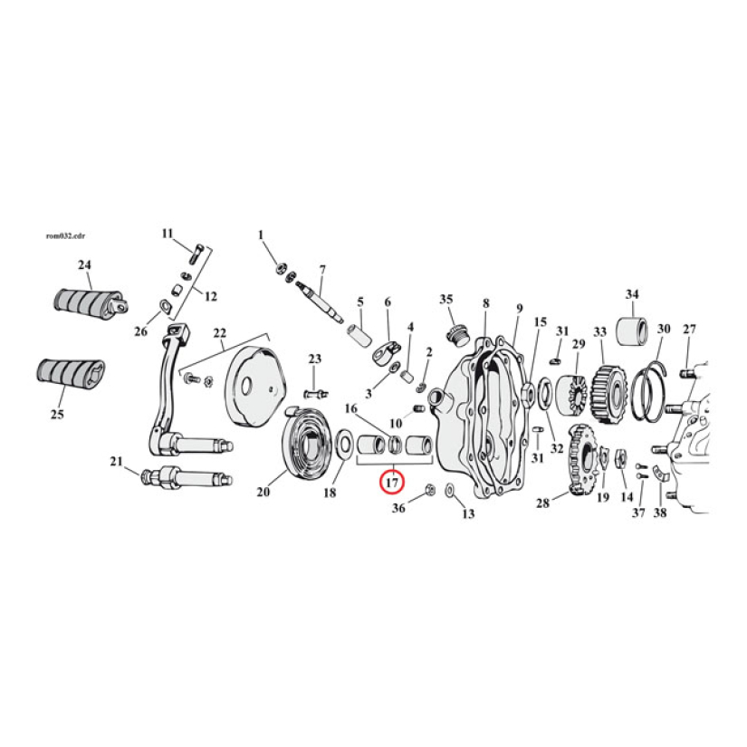 JIMS, KICKSTART SHAFT BUSHING KIT. STD 901366