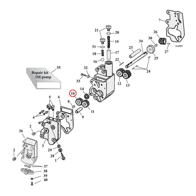 FEED GEAR, DRIVEN. OIL PUMP 901435