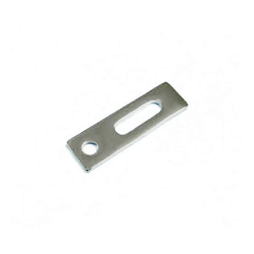 UNIVERSAL EXHAUST MOUNT BRACKET. 3" LONG, 2 HOLES CHROMED STEEL. STRAI 901531