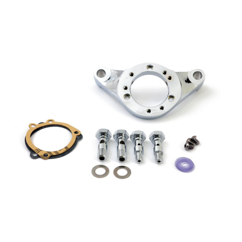 CARBURETOR BRACKET KIT BILLET; CHROME WITH INTERNAL BREATHER PASSAGES 901787