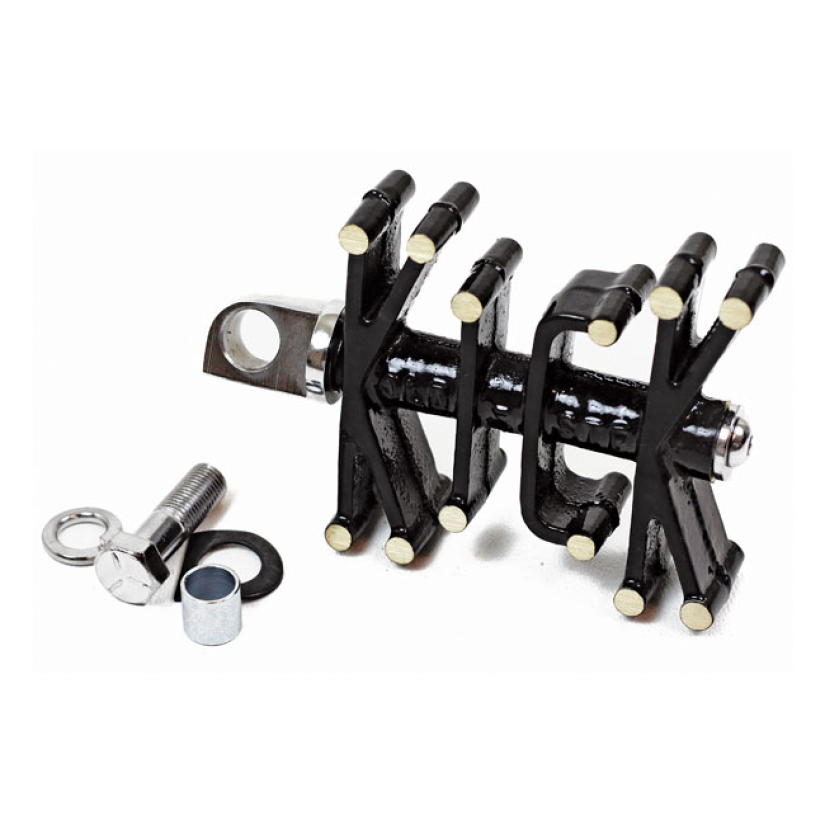 PAUGHCO, ''OLD STF'' BRASS KICK PEDAL. BLACK BLACK PAINTED. SOLID BRAS 902852