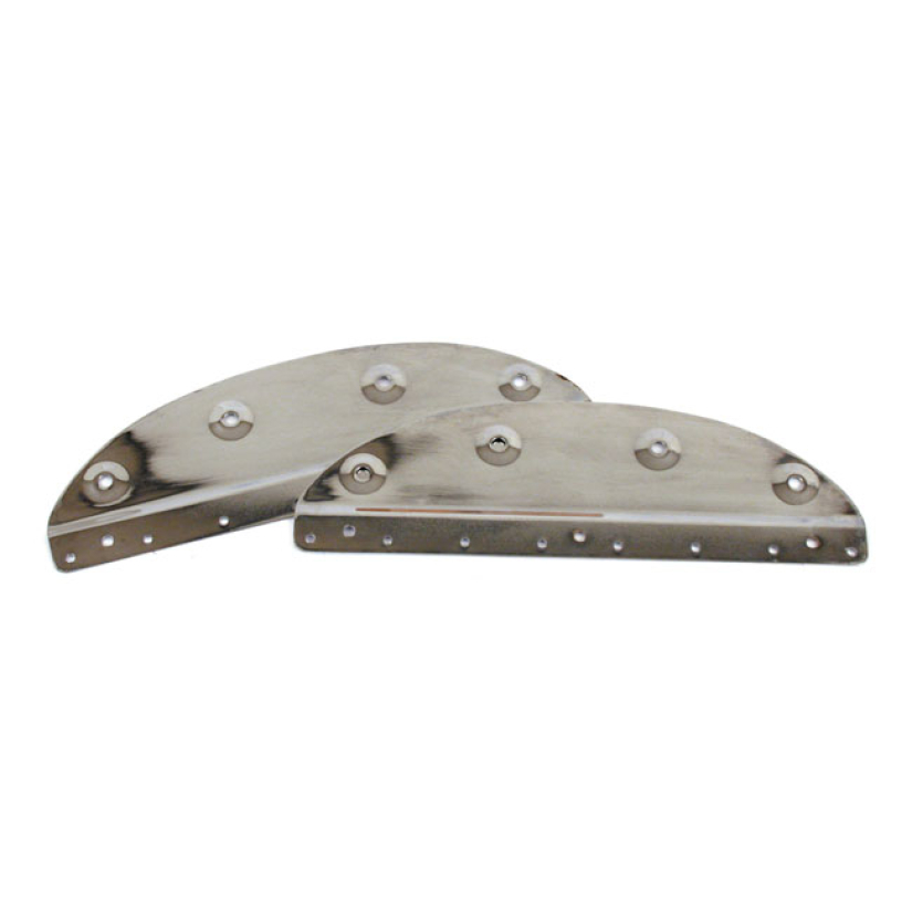 HALFMOON SADDLEBAG MOUNT BRACKET SET CHROME PLATED STEEL REPRODUCTION. 903037