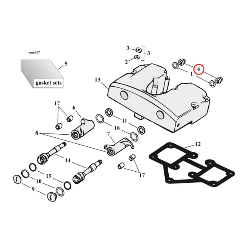 ROCKERARM NUT SET CHR/BLACK 903819