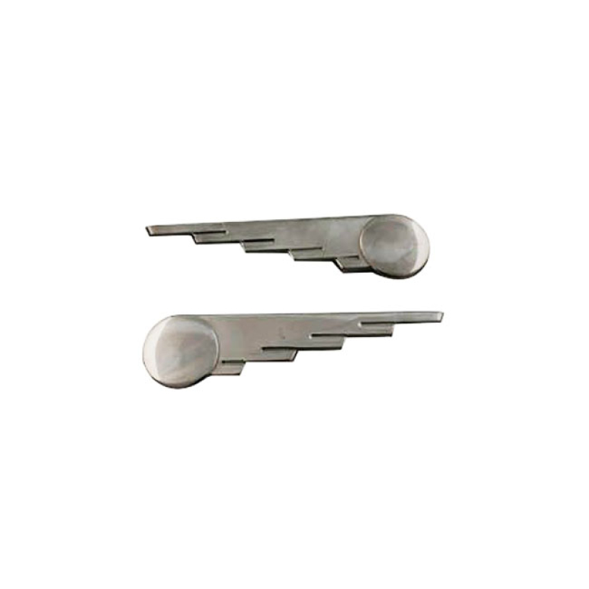 SADDLEBAG TRIM, SPPED BALL WINGS. STAINLESS SCREW-ON. USED TO REFURBIS 904007