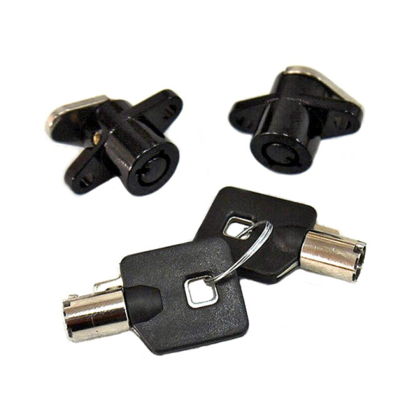 LOCK SET, SADDLEBAGS. BLACK STOCK STYLE REPLACEMENT FOR STOCK HARD BAG 904218