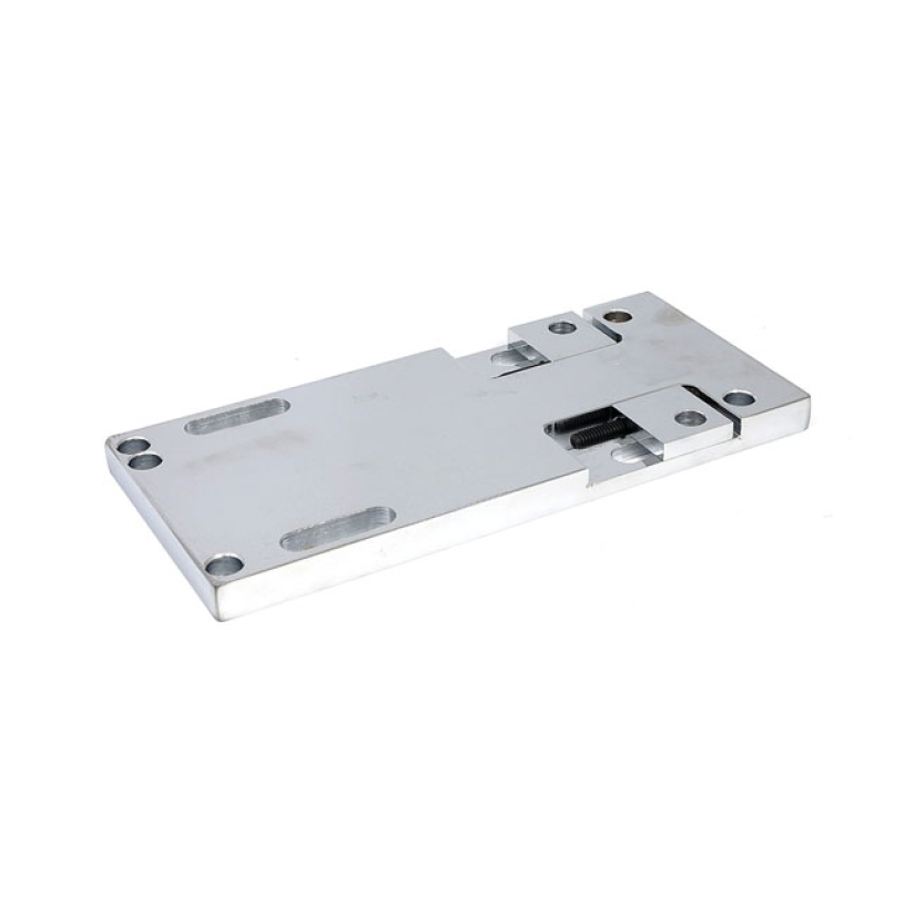 4-SPEED TRANSMISSION MOUNT PLATE. ADJUSTABLE. CHROME STEEL. BUILT-IN S 904699
